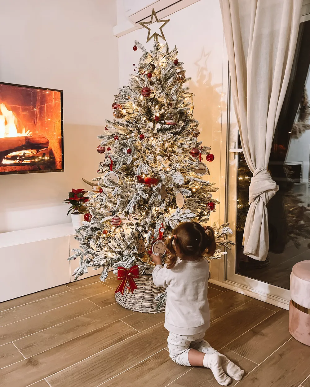Árbol de Navidad Artificial Nevado BASSIE 180 cm Blanco Nevado - Vista 8