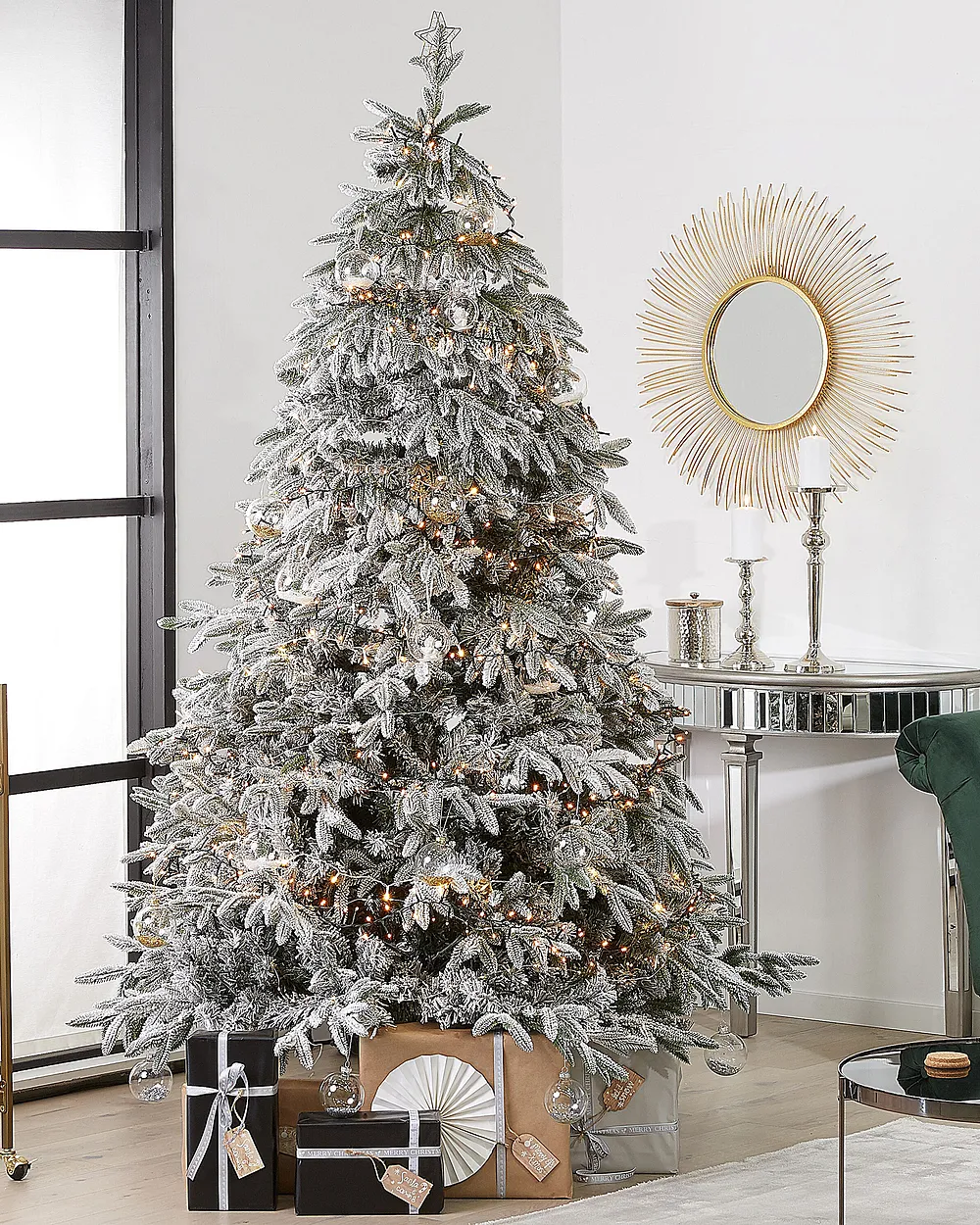 Árbol de Navidad Artificial Nevado BASSIE 210 cm Blanco Nevado - Vista 2