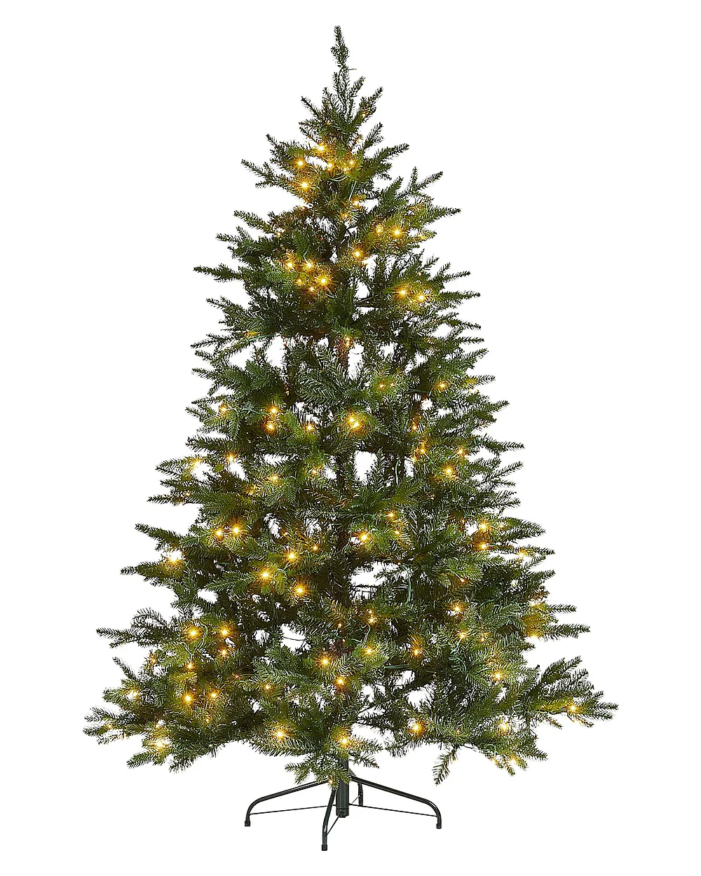 Árbol de Navidad Artificial con Luces LED FIDDLE 180 cm Verde Abeto