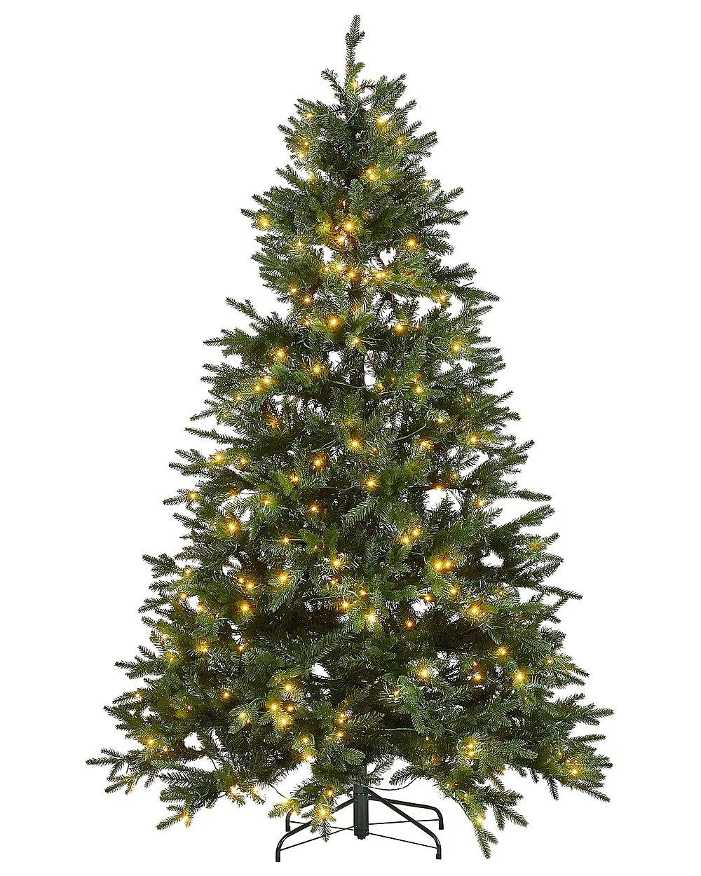 Árbol de Navidad Artificial con Luces LED FIDDLE 210 cm Verde Abeto
