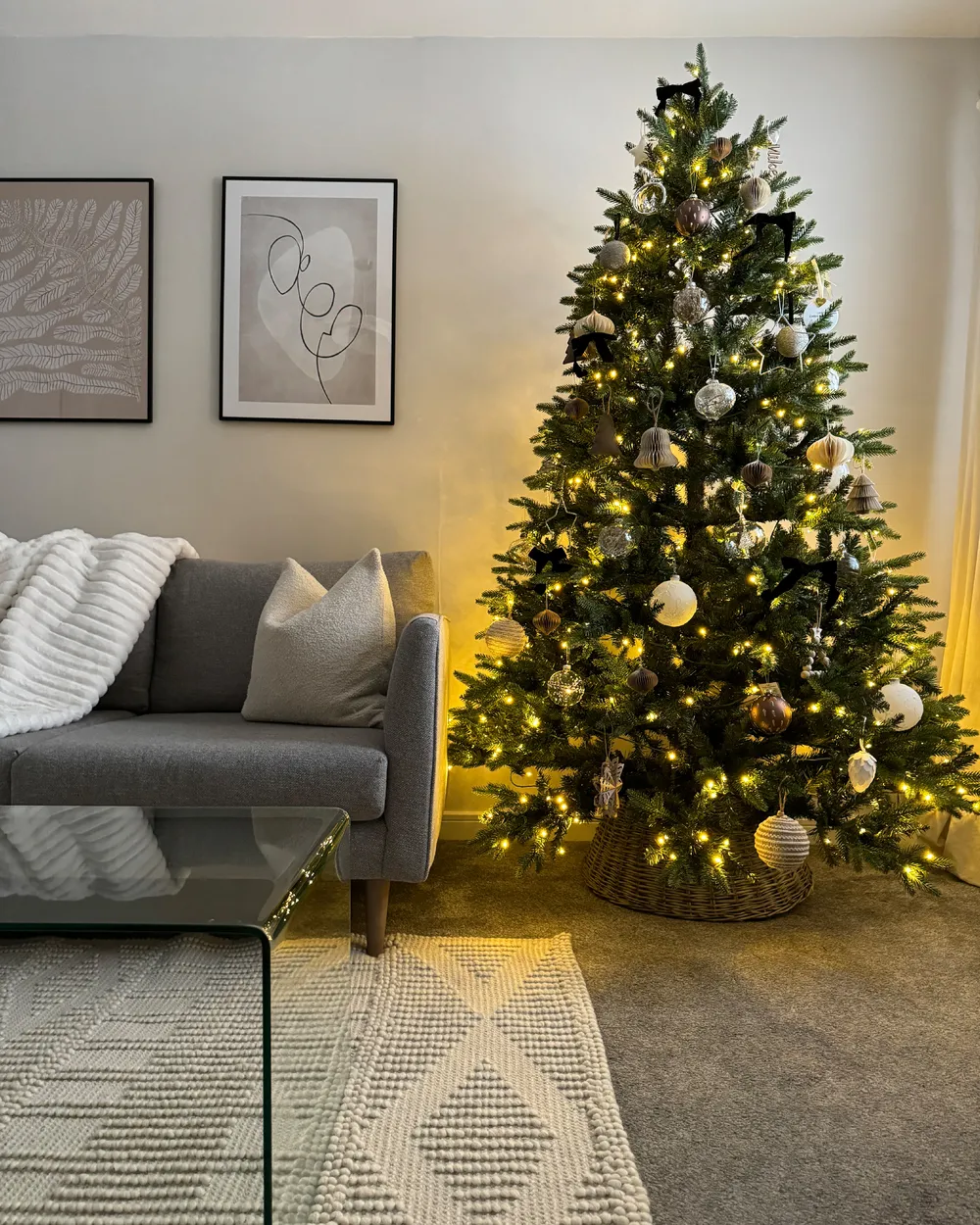 Árbol de Navidad Artificial con Luces LED FIDDLE 210 cm Verde Abeto - Vista 5