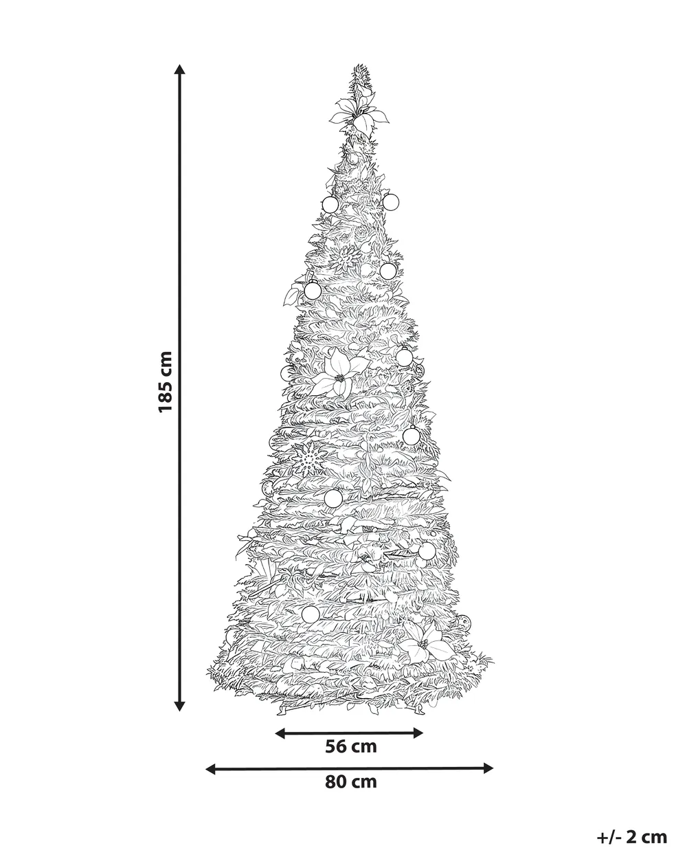 Árbol de Navidad Artificial Nevado Plegable con Luces LED FIRVANA 185 cm Blanco Nevado - Vista 9