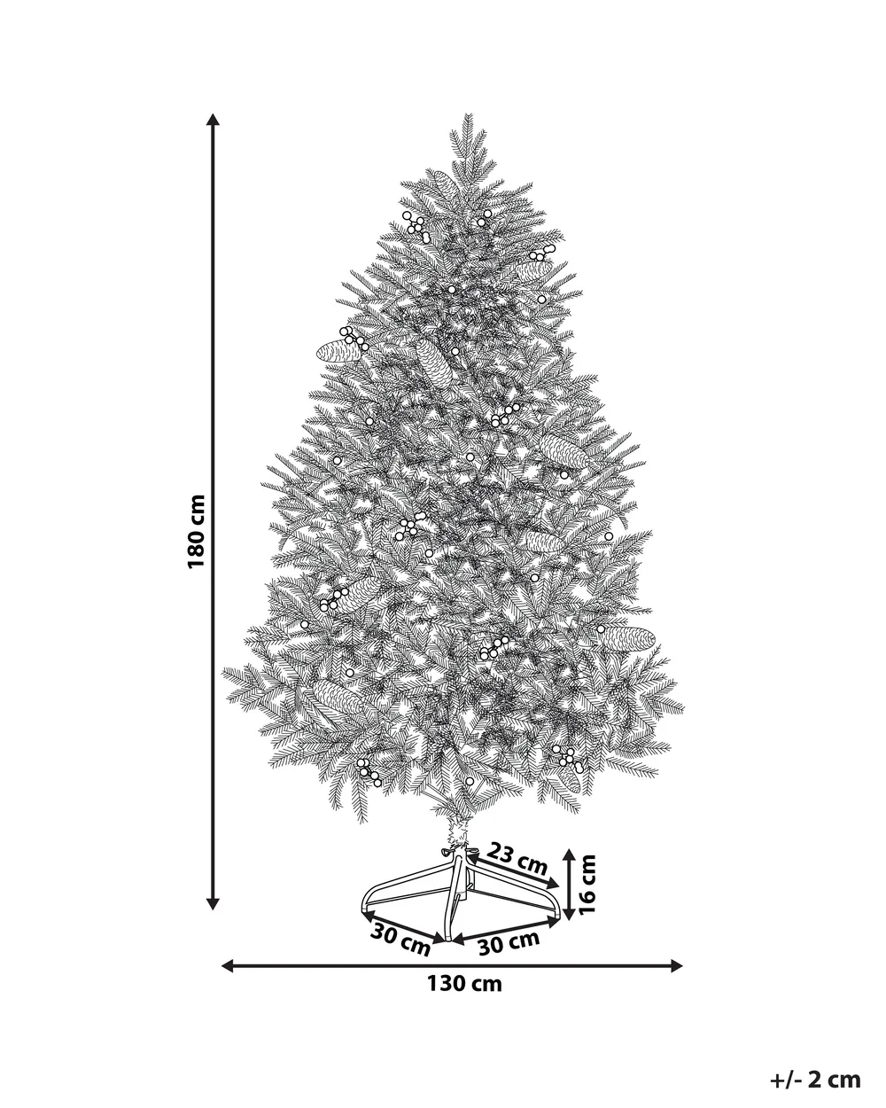Árbol de Navidad Artificial con Luces LED JACINTO 180 cm Verde Oscuro - Vista 9