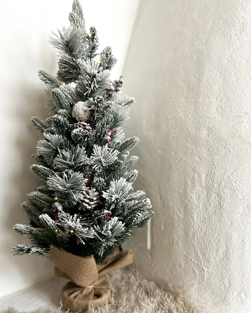 Árbol de Navidad Artificial Nevado con Luces LED MALIGNE 90 cm Blanco Nevado - Vista 10