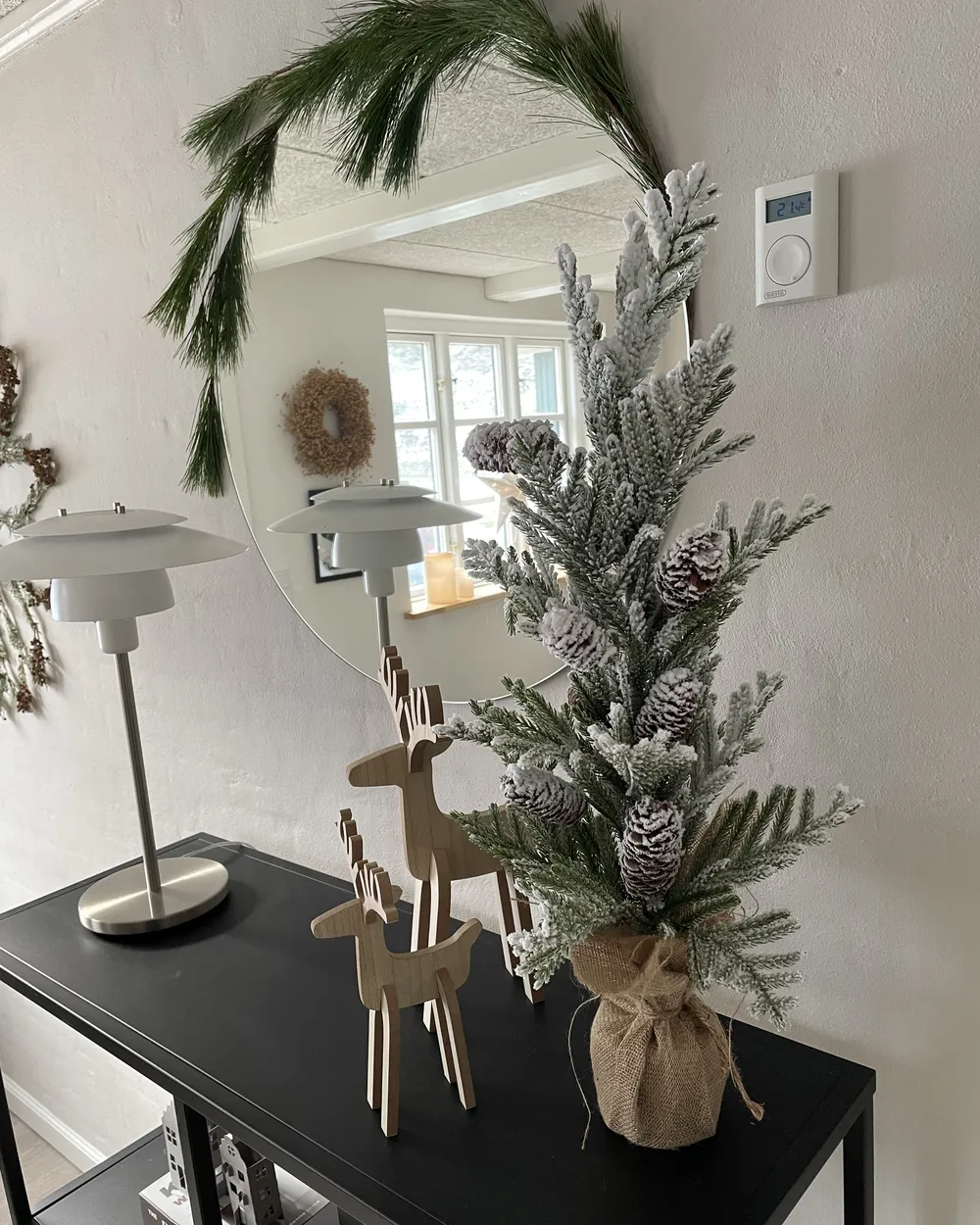 Árbol de Navidad Artificial Nevado con Luces LED MALIGNE 90 cm Blanco Nevado - Vista 6