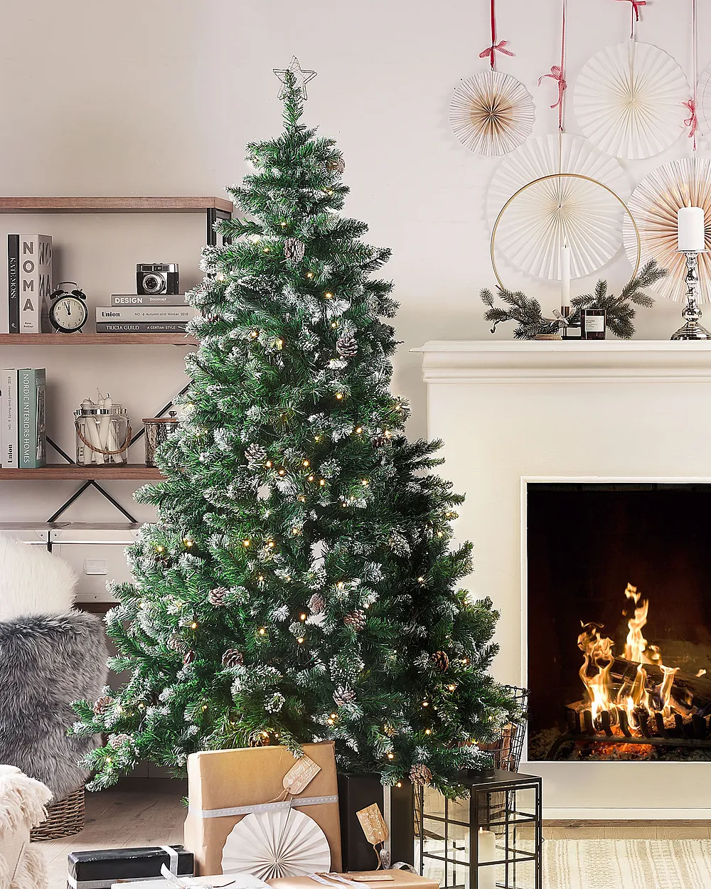 Árbol de Navidad Artificial con Luces LED PALOMAR 180 cm Verde Oscuro - Vista 2