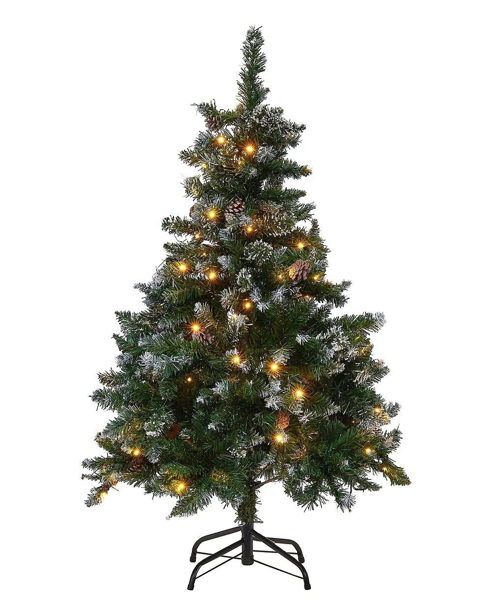 Árbol de Navidad Artificial con Luces LED PALOMAR 120 cm Verde Oscuro
