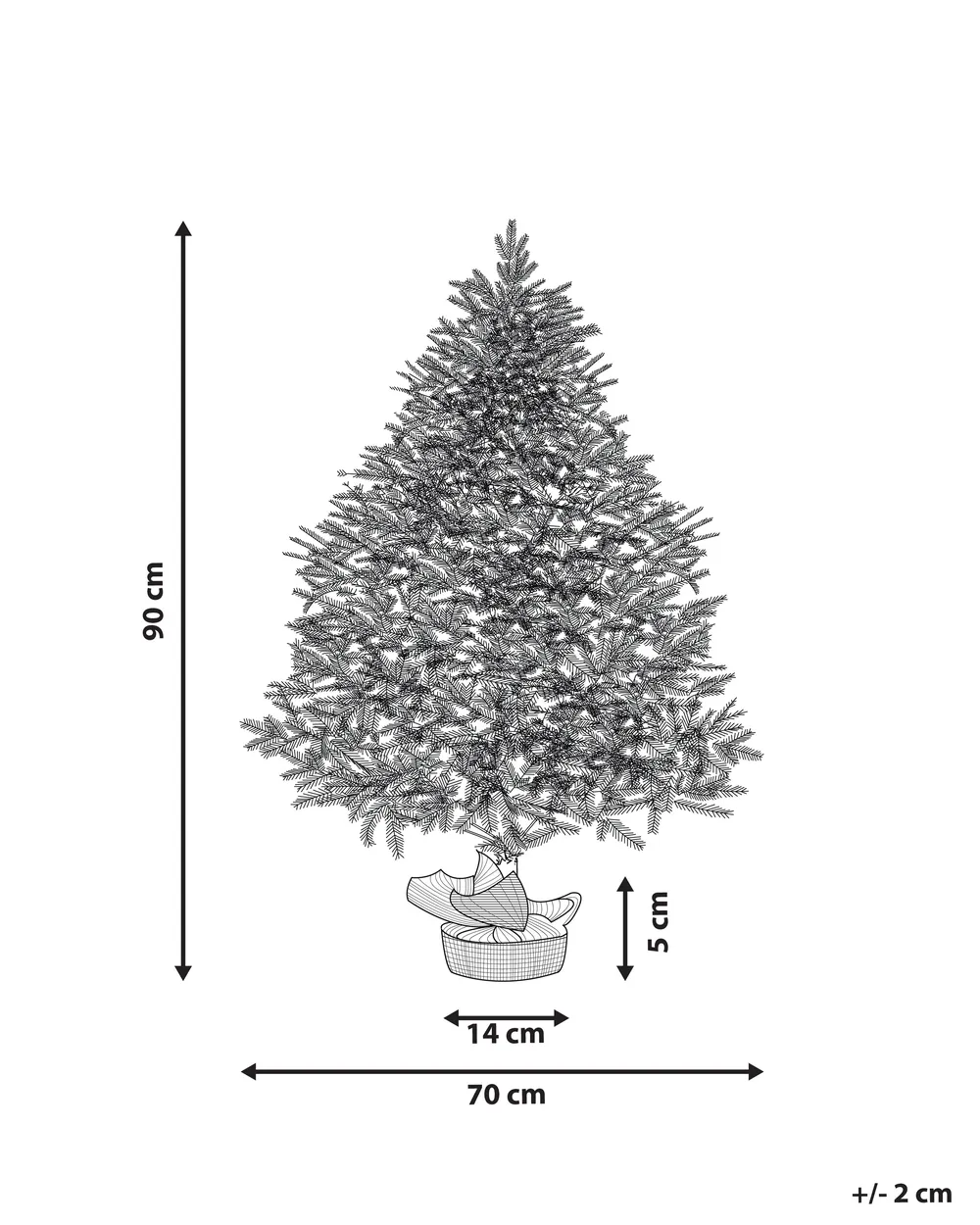 Árbol de Navidad Artificial Nevado RINGROSE 90 cm Verde Abeto - Vista 10