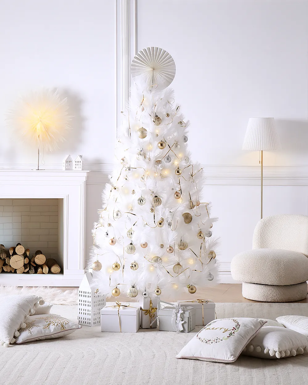 Árbol de Navidad Artificial TALBOT 180 cm Blanco Nevado - Vista 2