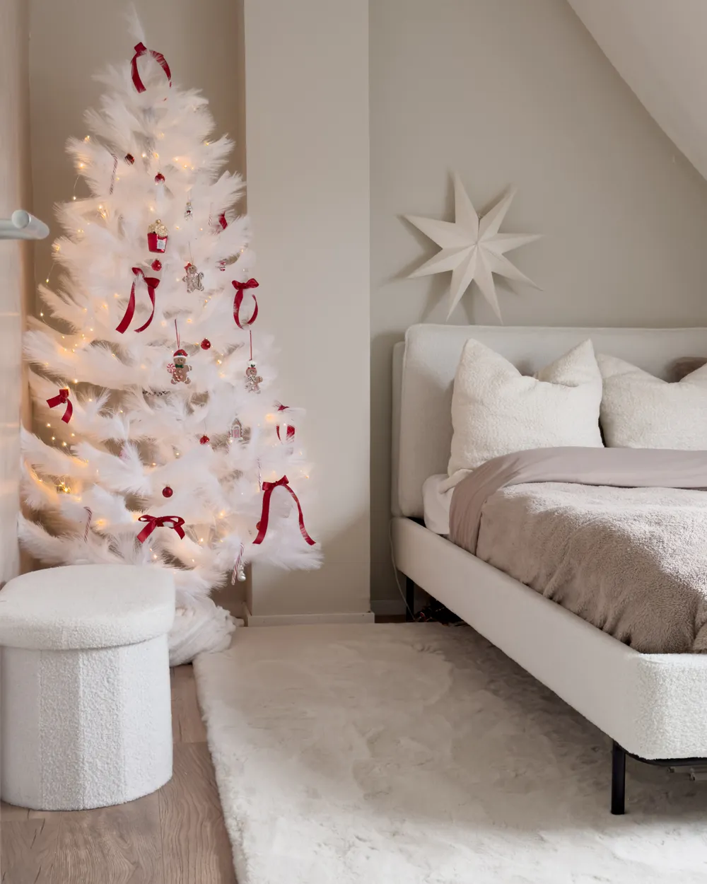 Árbol de Navidad Artificial TALBOT 180 cm Blanco Nevado - Vista 3
